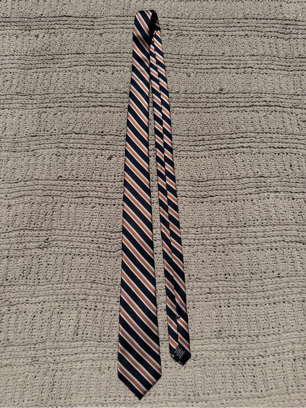Ben Sherman Striped Navy and Orange Men's Slim Tie
